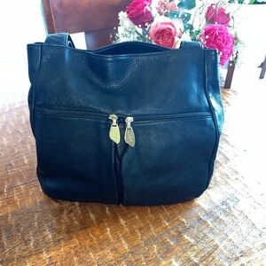 Vintage Libaire Purse Pebbled Leather Large Shoulder Bag USA